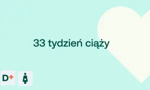 33 tydzień ciąży. Czas na przygotowania do porodu. D+ ikona kobiety w ciąży.