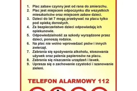 Co powinien zawierać regulamin placu zabaw, aby zapewnić bezpieczeństwo?