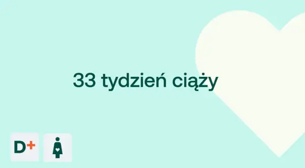 33 tydzień ciąży. Czas na przygotowania do porodu. D+ ikona kobiety w ciąży.