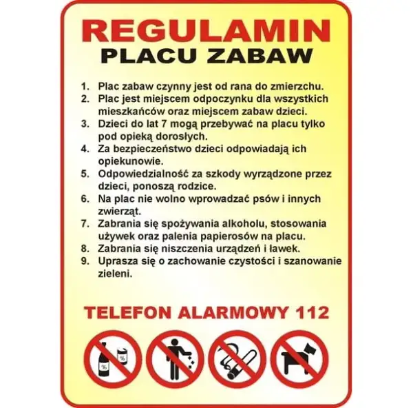 Co powinien zawierać regulamin placu zabaw, aby zapewnić bezpieczeństwo?