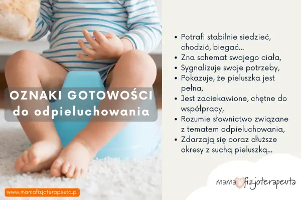 Dziecko na nocniku. Lista oznak gotowości do odpieluchowania: stabilne siedzenie, sygnalizowanie potrzeb, sucha pieluszka.